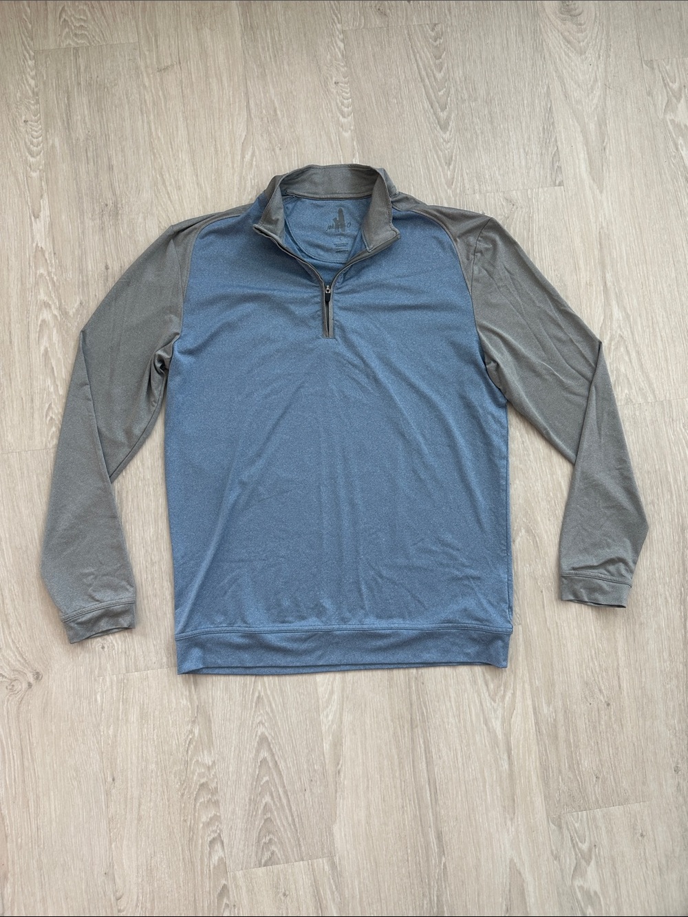 Johnnie-O Men's Blue Quarter-Zip Pullover with Gray Raglan Sleeves